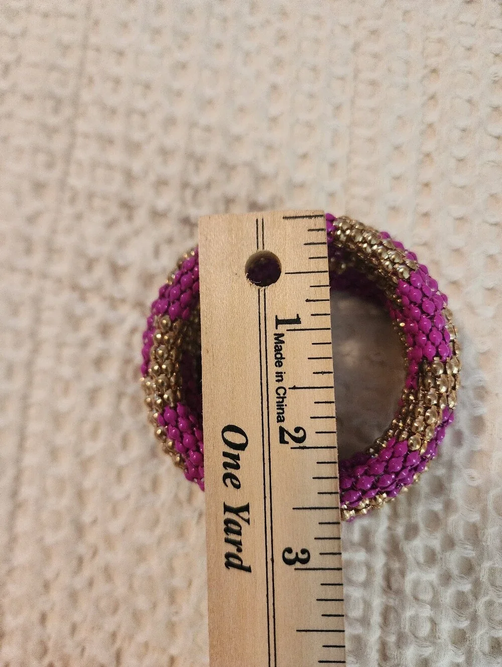 Gold and Fuchsia Braided Statement Necklace and Coil Bracelet Set
